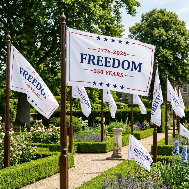 Freedom 250 Years Flag 1776 -2026 Patriotic USA Anniversary 3x5 Garage Porch Boat Banner Brass Grommets