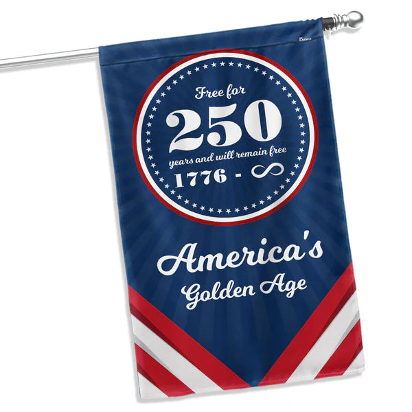 GenlyHome American Flag - Flagwix America 250th Anniversary Golden Age Canvas Flag