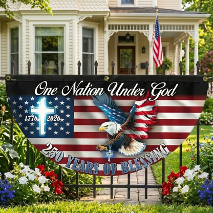 One Nation Under God" Eagle Flag Bunting – Porch Decor Americans Are Proudly Flying This 4th of July