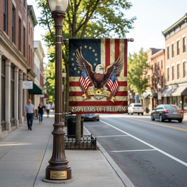 Double-sided 250th Anniversary American Flag 3x5 ft, 1776-2026 USA 250 Years of Freedom Flag, Made from 100% Polyester with Brass Grommets Fade Resistant, Indoor Outdoor Patriotic Eagle 4th of July Decoration
