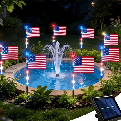 🔥 🔥 American Flag Solar Lights Outdoor Decorations, Patriotic Decor for 4th Of July;Garden Lights, Stake Lights, Ideal for Yard, Garden, Pathway, Perfect Decorations for Independence Day And Memorial Day.