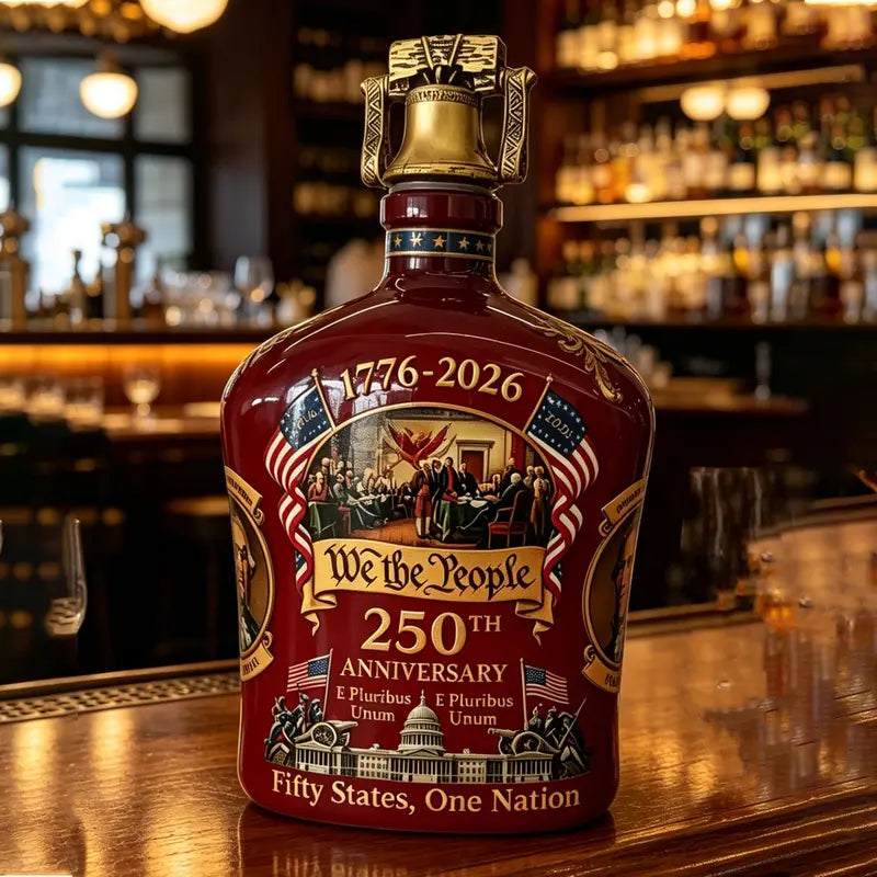 America 250th Anniversary Whiskey Decanter Set - Heritage Reserve Glass Bottle