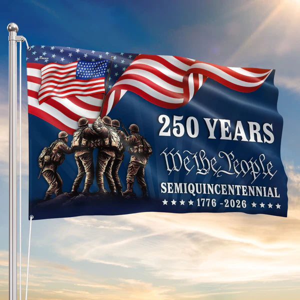 GenlyHome American Flag, 250 Years We The People Semiquincentennial Grommet Flag