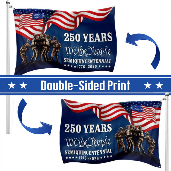 GenlyHome American Flag, 250 Years We The People Semiquincentennial Grommet Flag