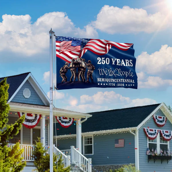 GenlyHome American Flag, 250 Years We The People Semiquincentennial Grommet Flag