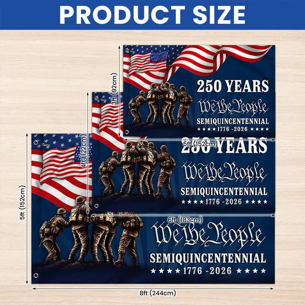 GenlyHome American Flag, 250 Years We The People Semiquincentennial Grommet Flag