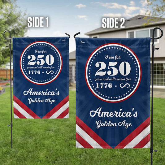 GenlyHome American Flag - Flagwix America 250th Anniversary Golden Age Canvas Flag