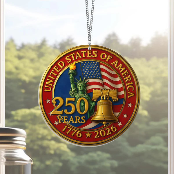America 250th Anniversary USA 4th Of july Suncatcher