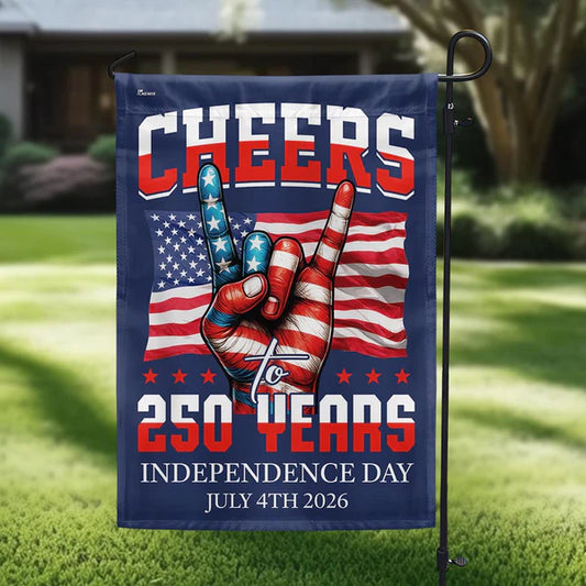 GenlyHome American Flag - Cheers To America 250th Anniversary Canvas Flag