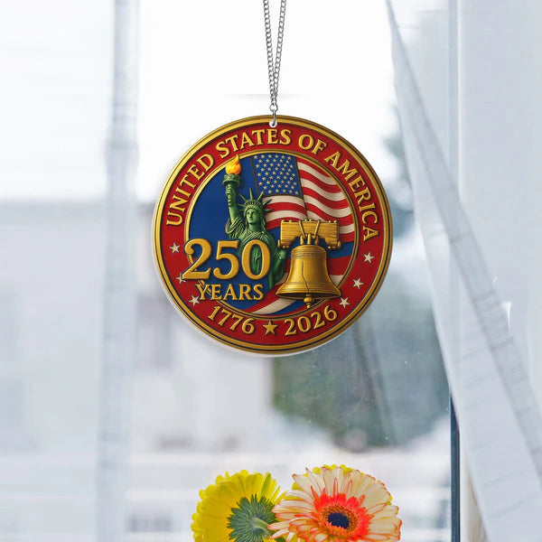 America 250th Anniversary USA 4th Of july Suncatcher