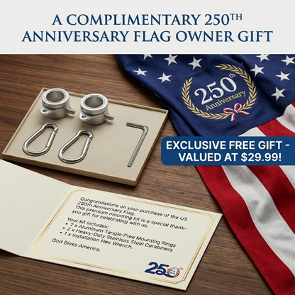 Patriotic 250th Anniversary 1776 2026 United States of America Semiquincentennial Grommet Flag