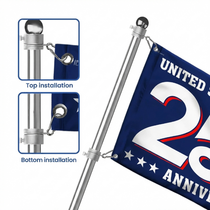 Patriotic 250th Anniversary 1776 2026 United States of America Semiquincentennial Grommet Flag